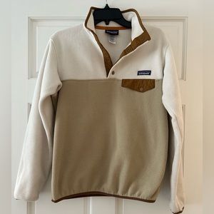 Cream and Tan Patagonia Pullover